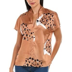 Hutch Brown Leopard Print Blouse